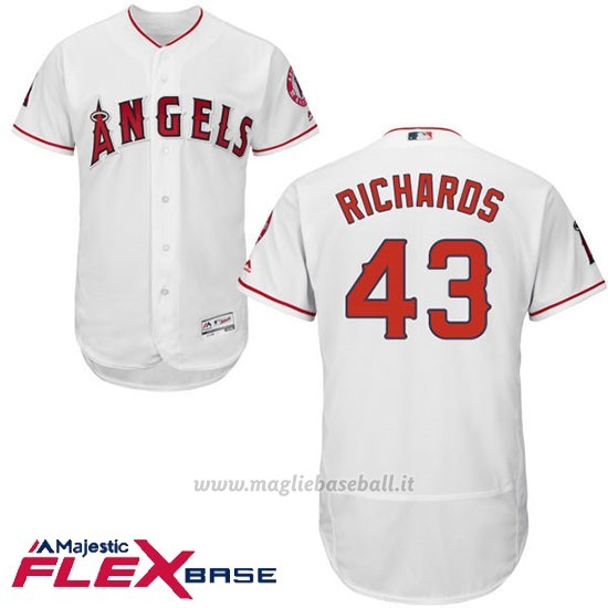 Maglia Baseball Uomo Los Angeles Angels Garrett Richards Bianco Flex Base